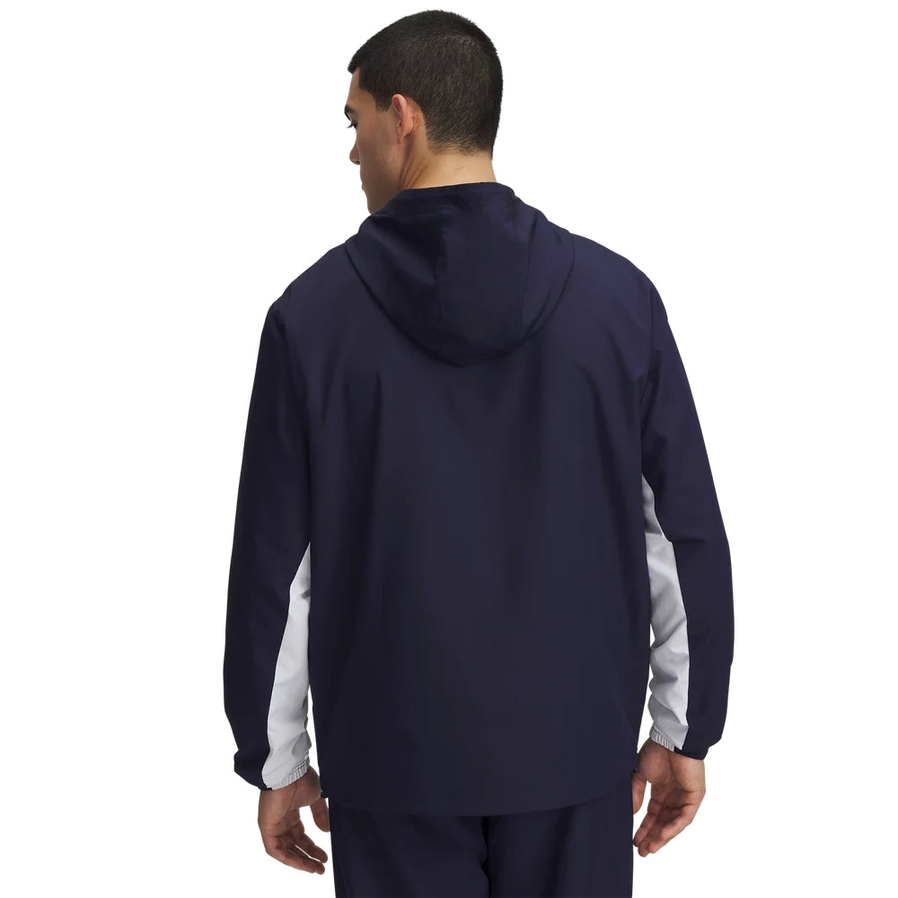 Under Armour Rival Woven Windbreaker Jacket In Navy