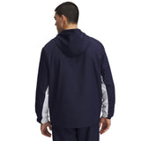 Under Armour Rival Woven Windbreaker Jacket In Navy
