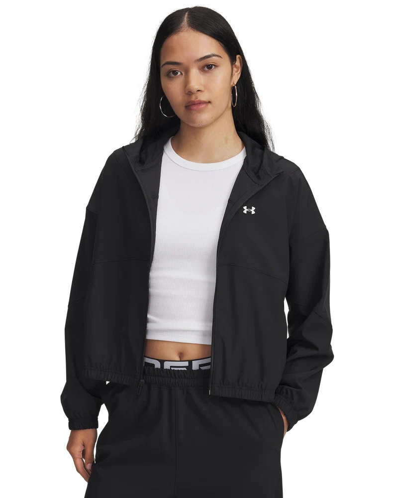 Under Armour Womens Rival Woven Jacket In Black