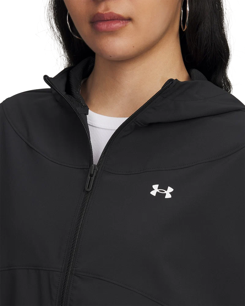 Under Armour Womens Rival Woven Jacket In Black