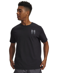 Under Armour Mens Blur Logo Short Sleeves T-Shirt In Black