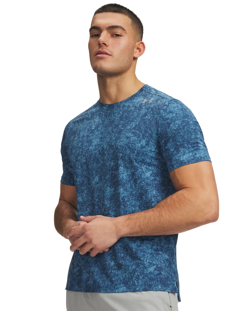Under Armour Mens Velociti Pro Print T-Shirt In Blue