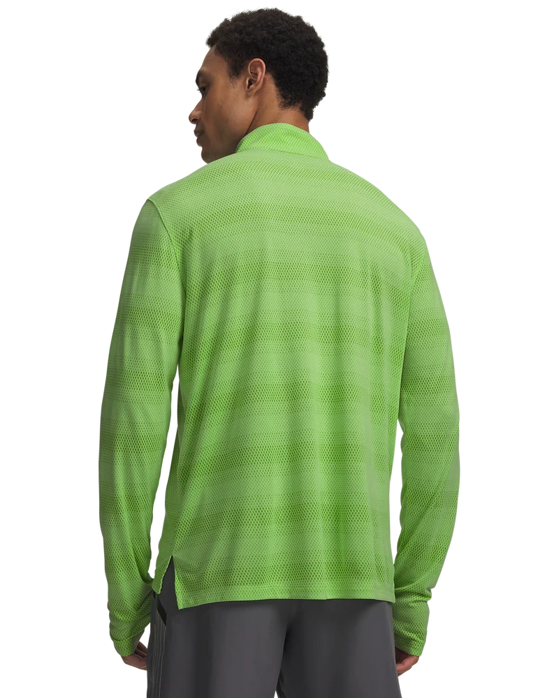Under Armour Mens Velociti 1/4 Zip  Long Sleeve T-Shirt In Lime