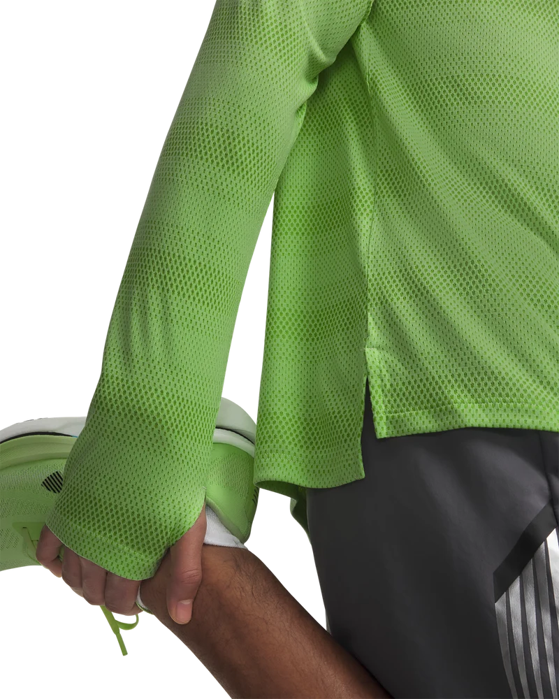 Under Armour Mens Velociti 1/4 Zip  Long Sleeve T-Shirt In Lime