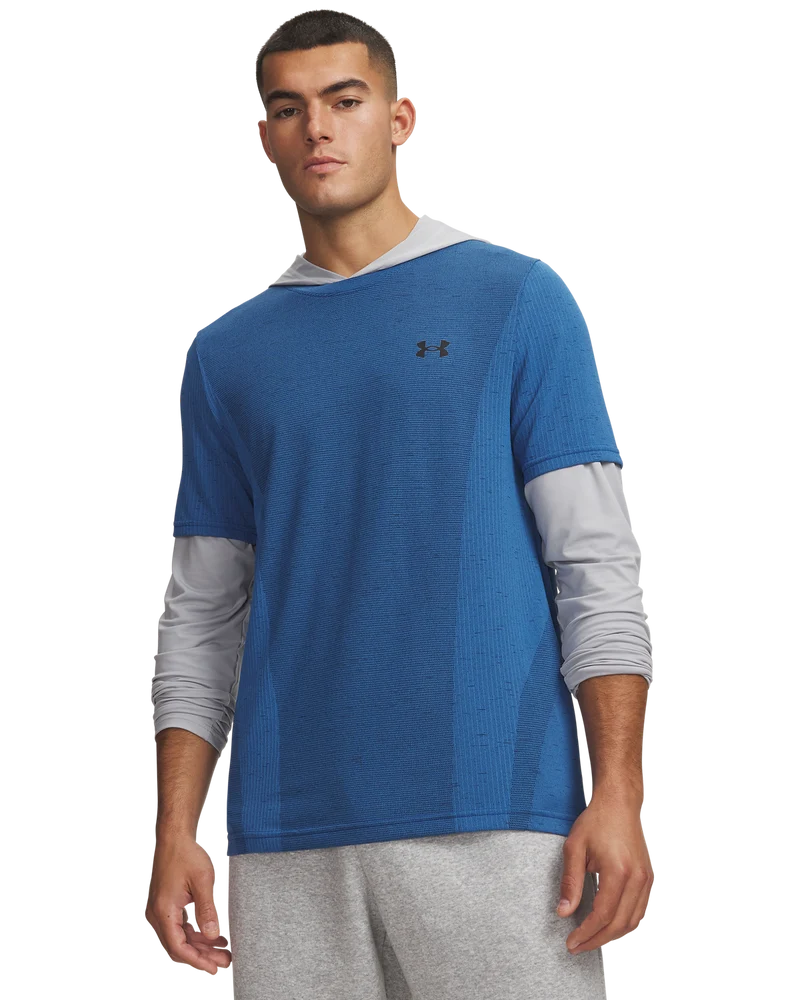 Under Armour Mens Vanish Seamless Short Sleeves T-Shirts In Aegean Blue