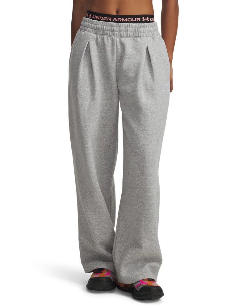 Under Armour Rival Fleece Script Pants In Grey