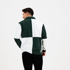 Old School Sa Supporters Quartered Ls Rugby Jersey Green