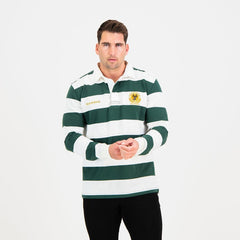 Old School Supporters 8X8 Stripe Ls Rugby Jersey Green