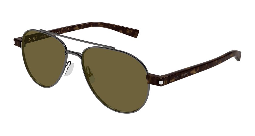 Saint Laurent Sunglasses Mens In Ruthenium Havana Brown SL 843-004