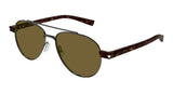 Saint Laurent Sunglasses Mens In Ruthenium Havana Brown SL 843-004