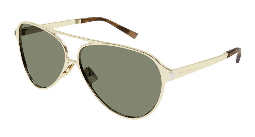 Saint Laurent Sunglasses Unisex Gold Green Sl 734-004