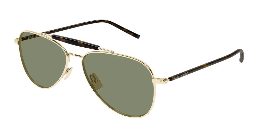 Saint Laurent Sunglasses Unisex In Gold Havana Green SL 864-003