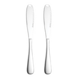 Creative Cooking Butter Knives Set Of 2 In Silver