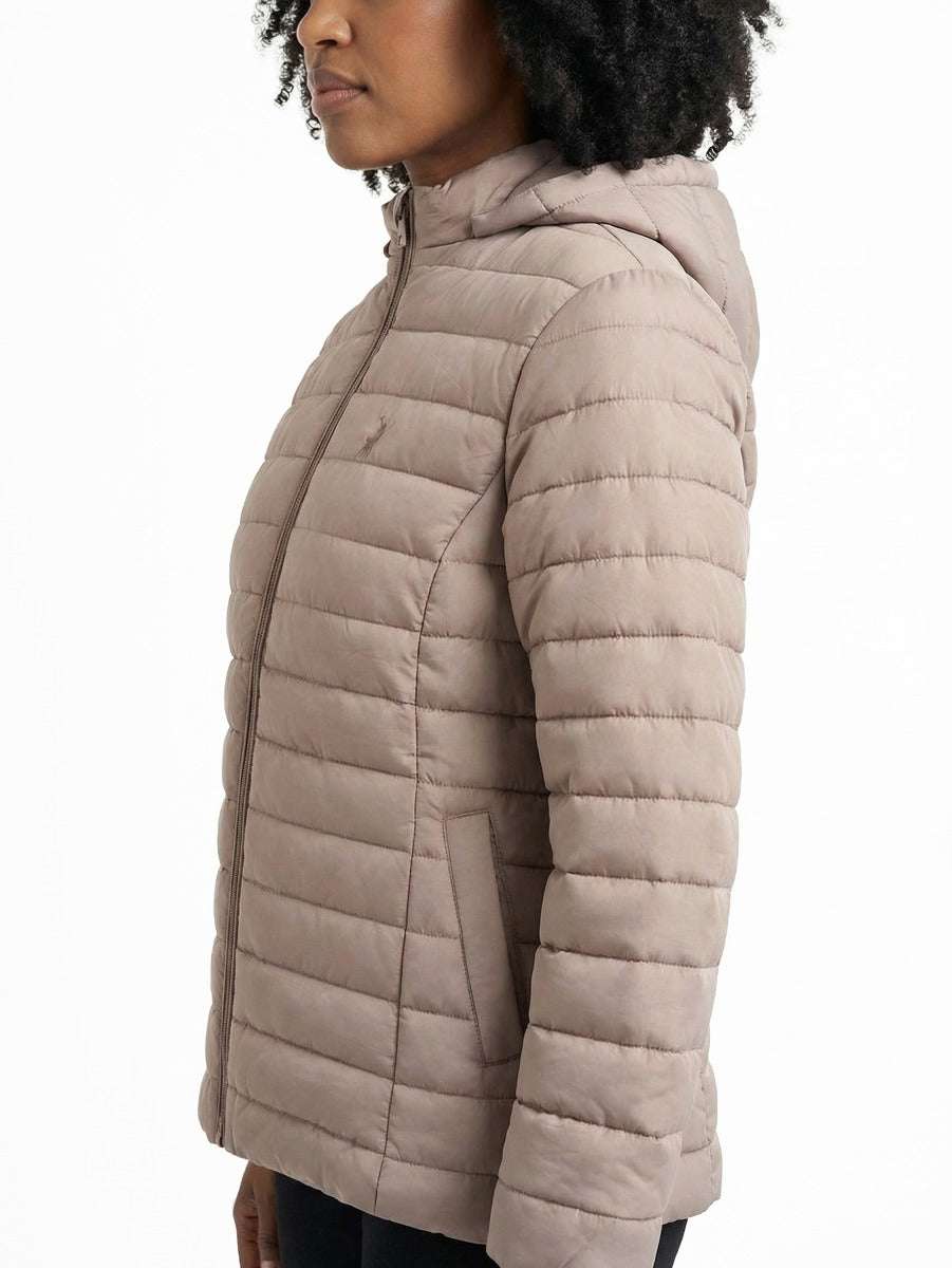 Polo Womens Blake Puffer Jacket In Rose Taupe