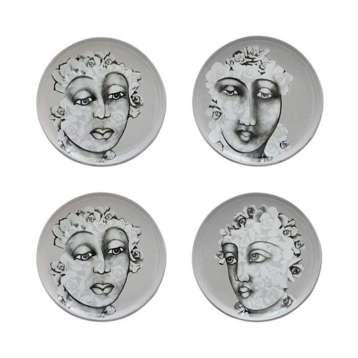 Carrol Boyes Side Plate Set Of 4 Succulent Faces