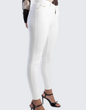 Sissy boy Womens Alex Mid-Rise Bumbooster Jeans In White