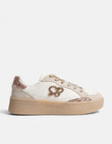 Sissyboy Ladies Blaine Platform Sneakers In White & Gold