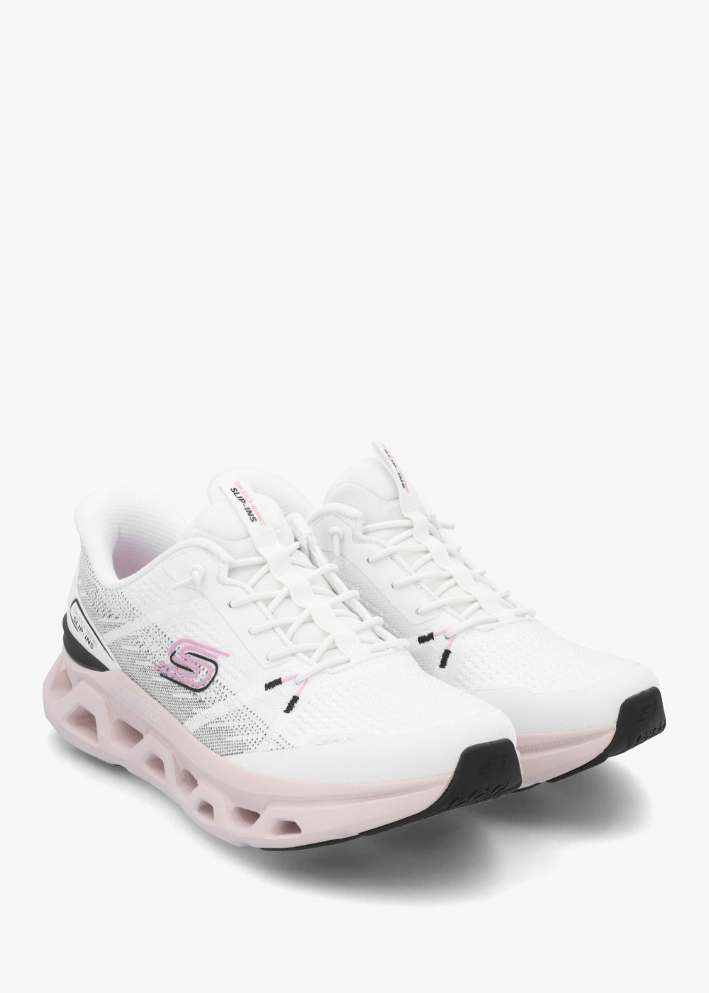 Skechers Womens Glide-Step Altus Shoes In White And Pink
