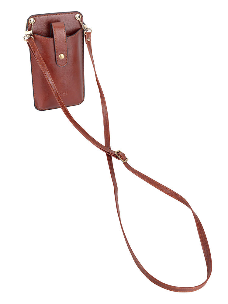 Polo Vegan Cellphone Purse In Brown