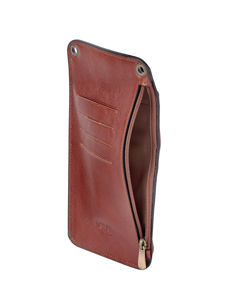 Polo Vegan Cellphone Purse In Brown