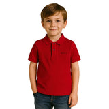 Ben Sherman Boys Romford Short Sleeves Golfer In Red