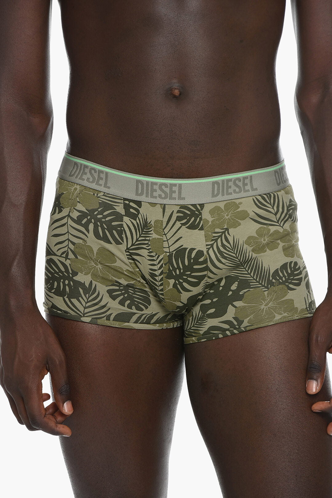 Diesel Mens Umbx Damien 3 Pack Boxer Shorts In Olive
