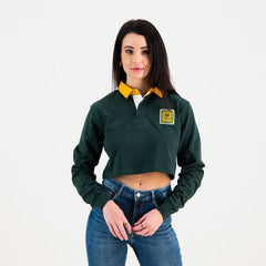 Old School Sa Supporters Classic Crop Rugby Jersey Green