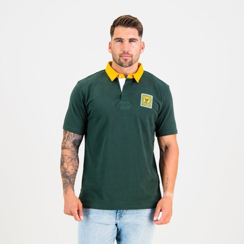 Old School Sa Supporters Clasic Ss Rugby Jersey Green