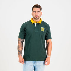 Old School Sa Supporters Clasic Ss Rugby Jersey Green