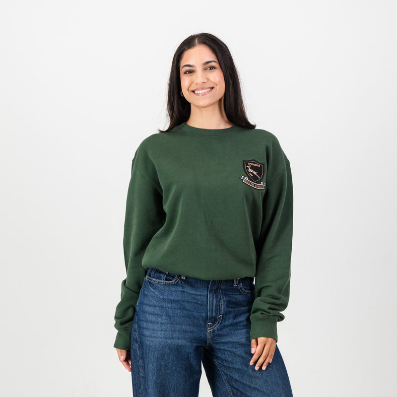 Old School Springboks Shield Crew Sweater Green
