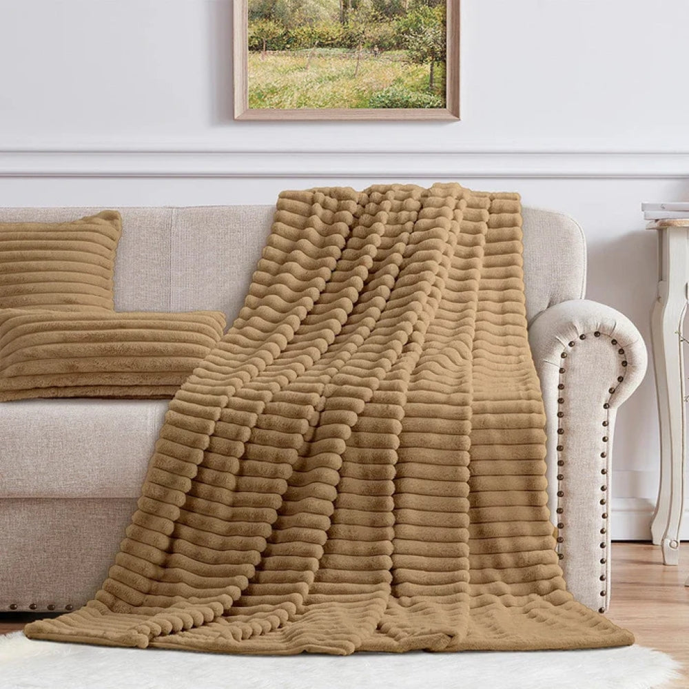 Cotton Co Milan Faux Fur240x220 Throw In Stone