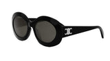 Celine Womens Triomphe Round Sunglasses In Black
