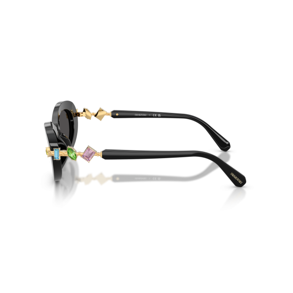 Swarovski Womens Oval Sunglasses In Black