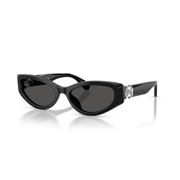 Swarovski Womens Narrow Cat Eye Sunglasses In Black
