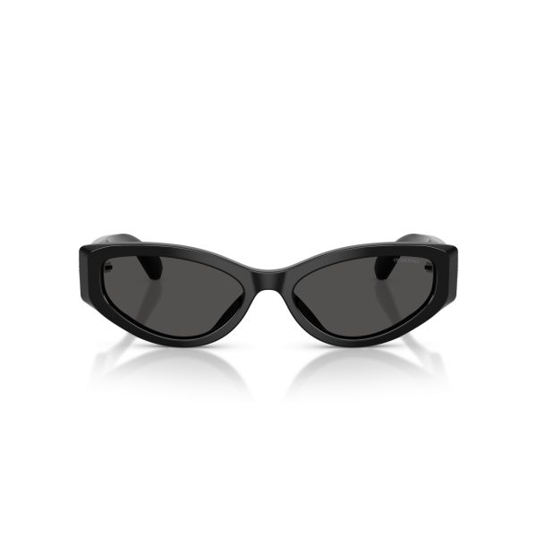 Swarovski Womens Narrow Cat Eye Sunglasses In Black