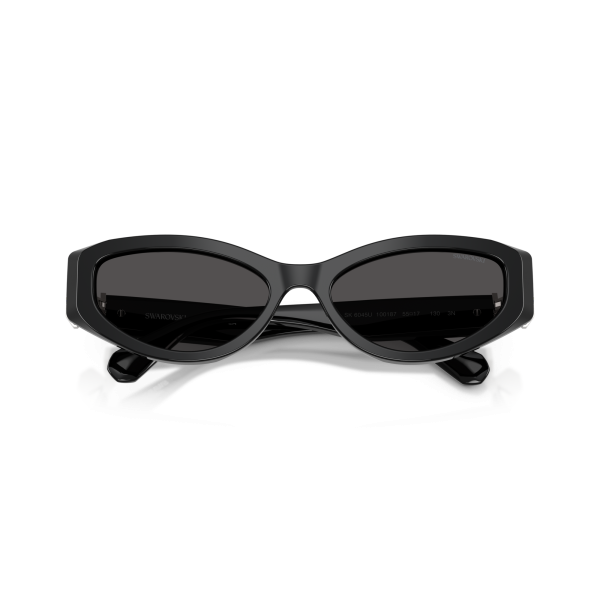 Swarovski Womens Narrow Cat Eye Sunglasses In Black