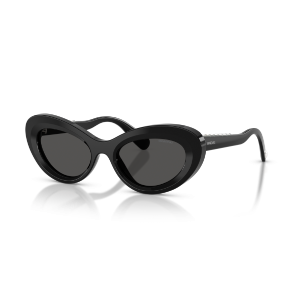 Swarovski Womens Narrow Oval Sunglasses In Black