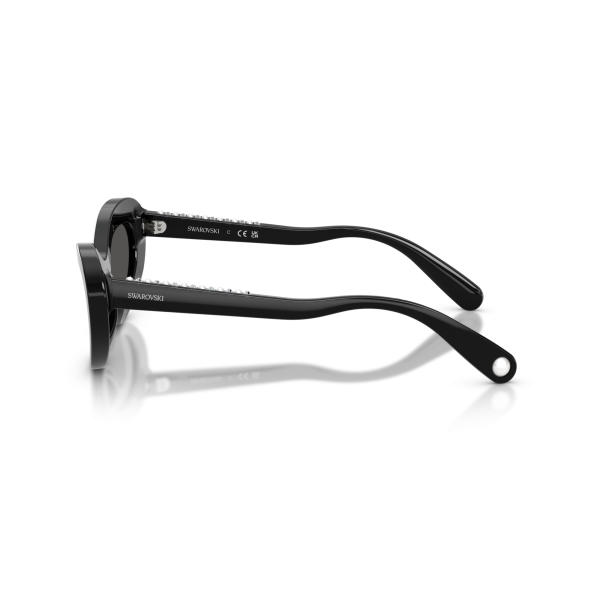 Swarovski Womens Narrow Oval Sunglasses In Black