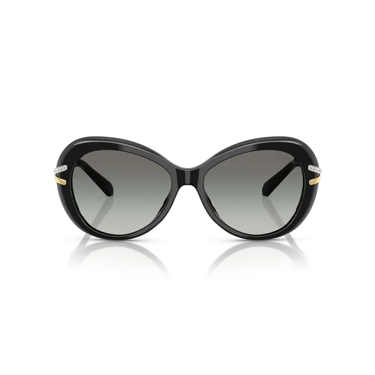 Swarovski Womens Oversized Round Sunglasses In Black