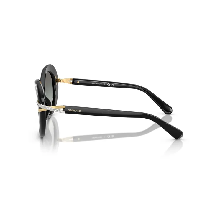 Swarovski Womens Oversized Round Sunglasses In Black