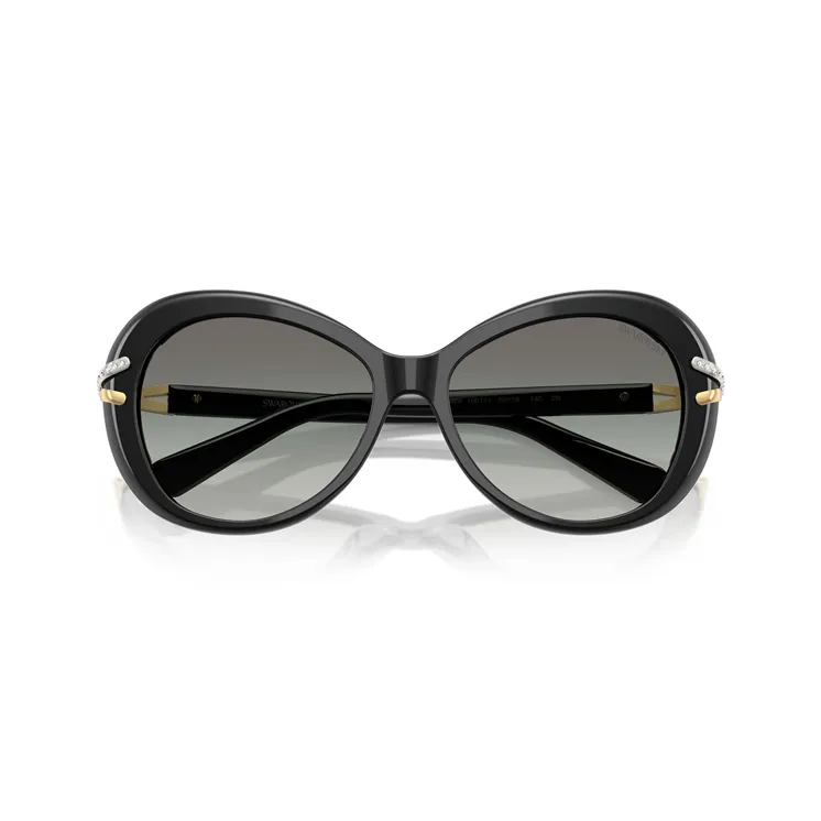 Swarovski Womens Oversized Round Sunglasses In Black