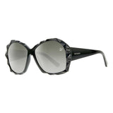 Swarovski Black Round Frame Sunglasses For Women In Black
