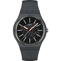 Swatch Unisex Cobblestone Street Watch In Dark Grey