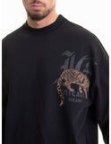 Just Cavalli Mens Brushed Cotton Fleece Sweatshirt In Black