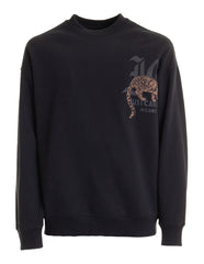 Just Cavalli Mens Brushed Cotton Fleece Sweatshirt In Black