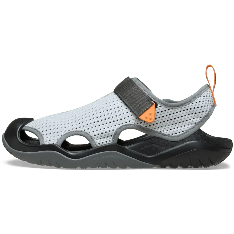Crocs Unisex Swiftwater Mesh Deck Sandals In Grey & Black