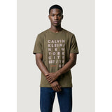 Calvin Klein Mens Short Sleeve 20S Light Graphic T-Shirt In Olive