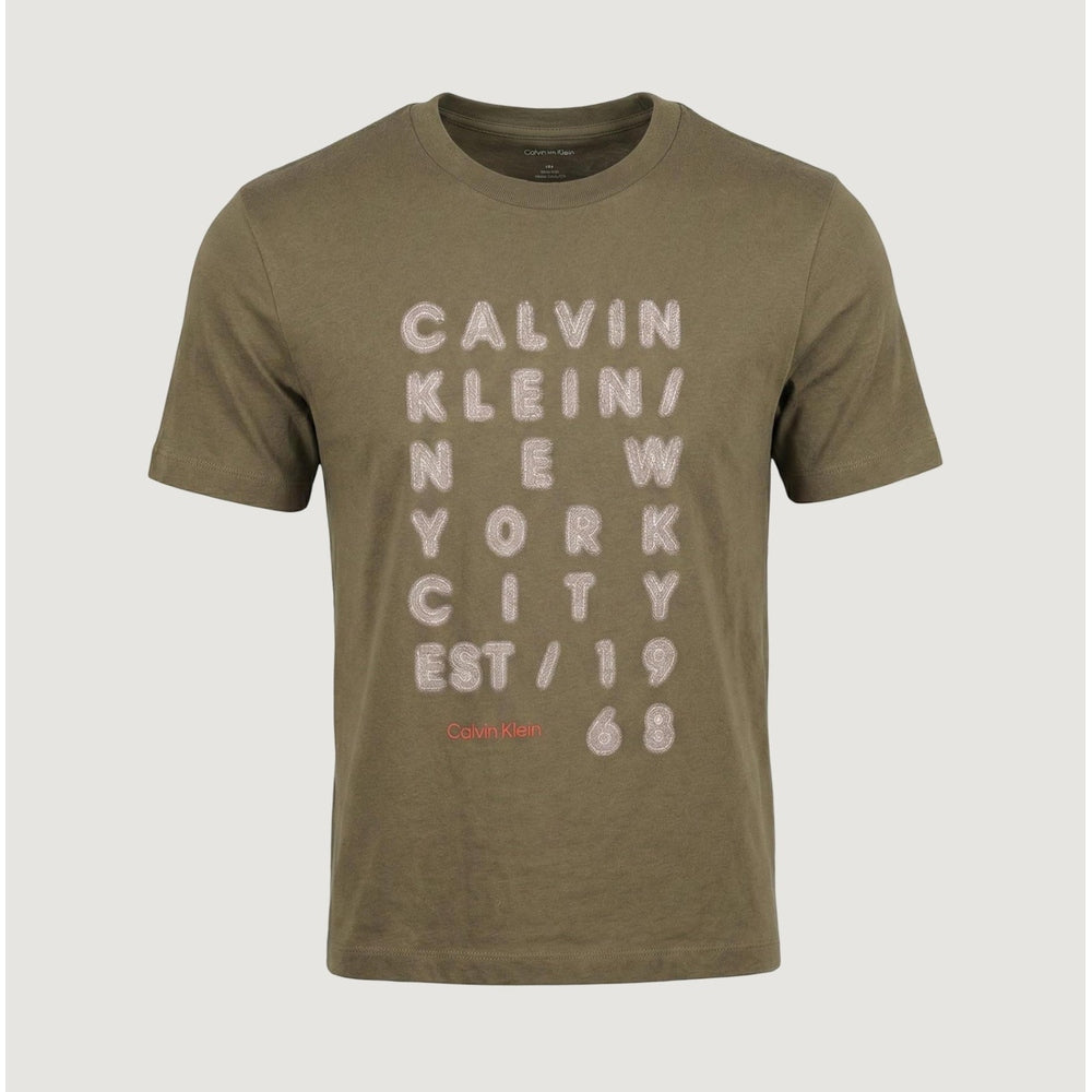 Calvin Klein Mens Short Sleeve 20S Light Graphic T-Shirt In Olive