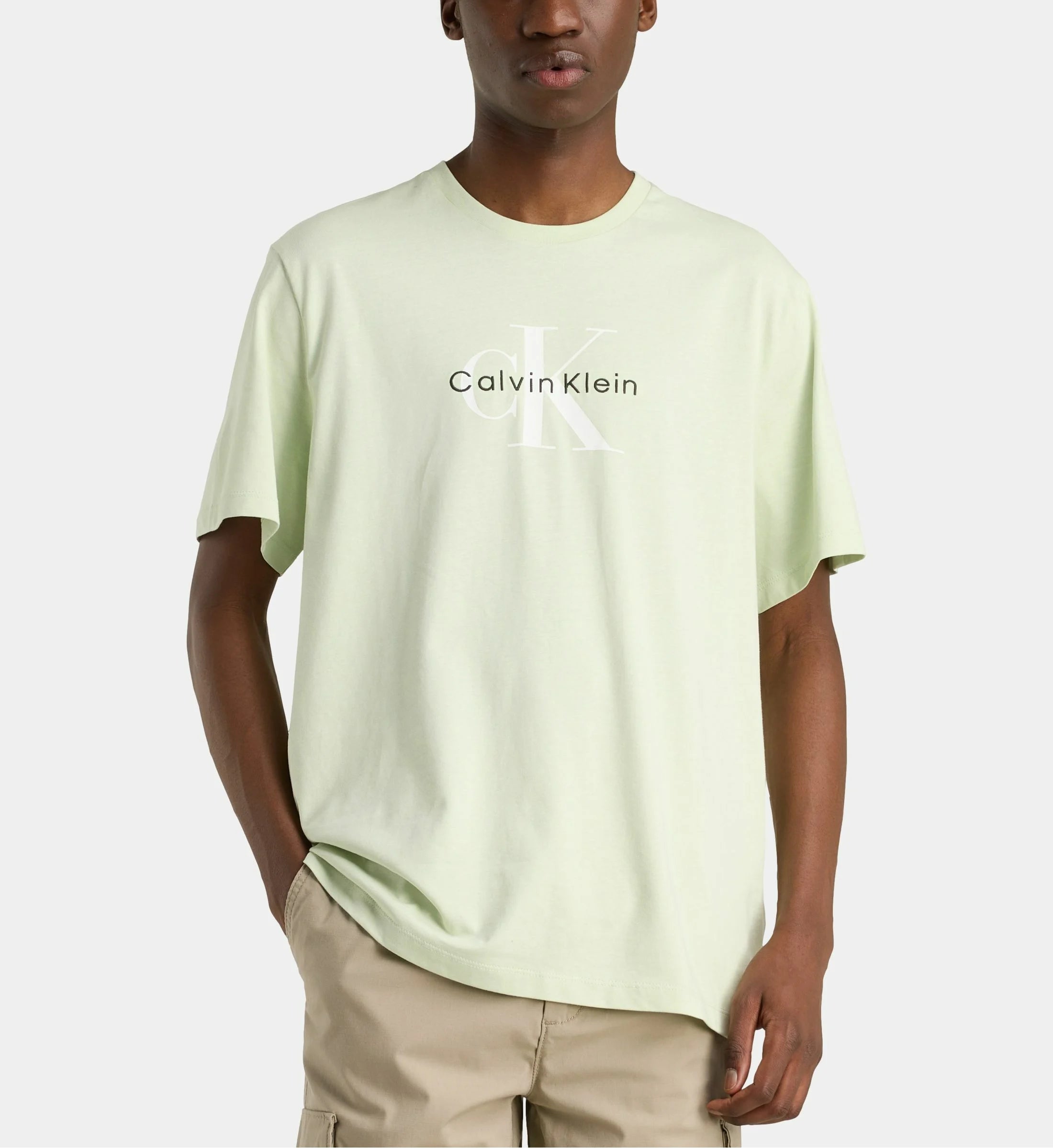 Calvin Klein Mens Hero Monologo T-Shirt In Green