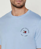 Tommy Hilfiger Mens Roundle Logo Chest Tee T-Shirts In Vessel Blue